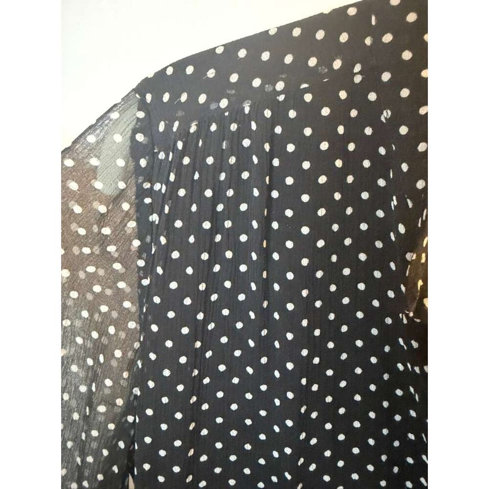 Sézane Clemence Black and White Polka Dot Midi Dress Size 36 US 4 Bust 36in - Picture 7 of 10